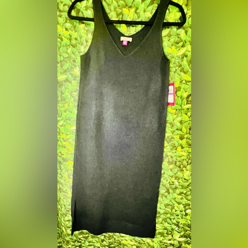 NEW Vince Camuto Womens Sleeveless Wool Dress with short side slits-Blue/ XXS